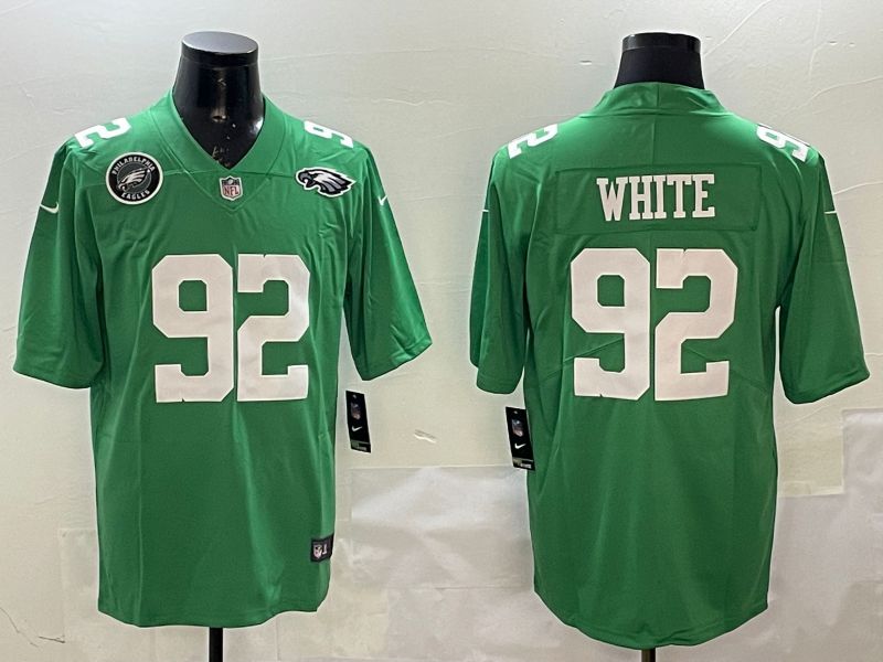 Men Philadelphia Eagles 92 White Green 2025 Nike Limited NFL Jersey style 6